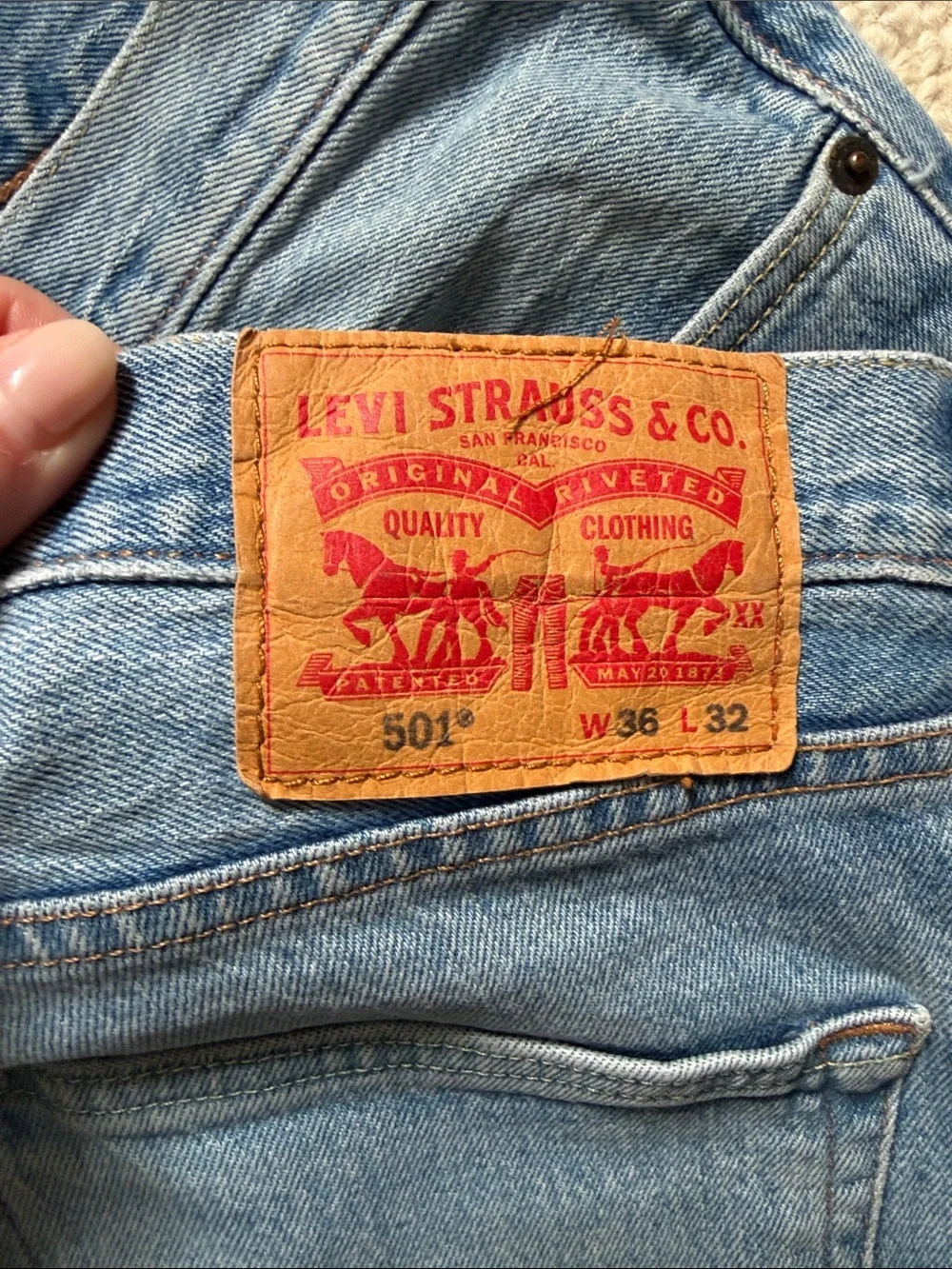 Levi’s 501 Classic Straight Leg Light Blue Jeans - Men's